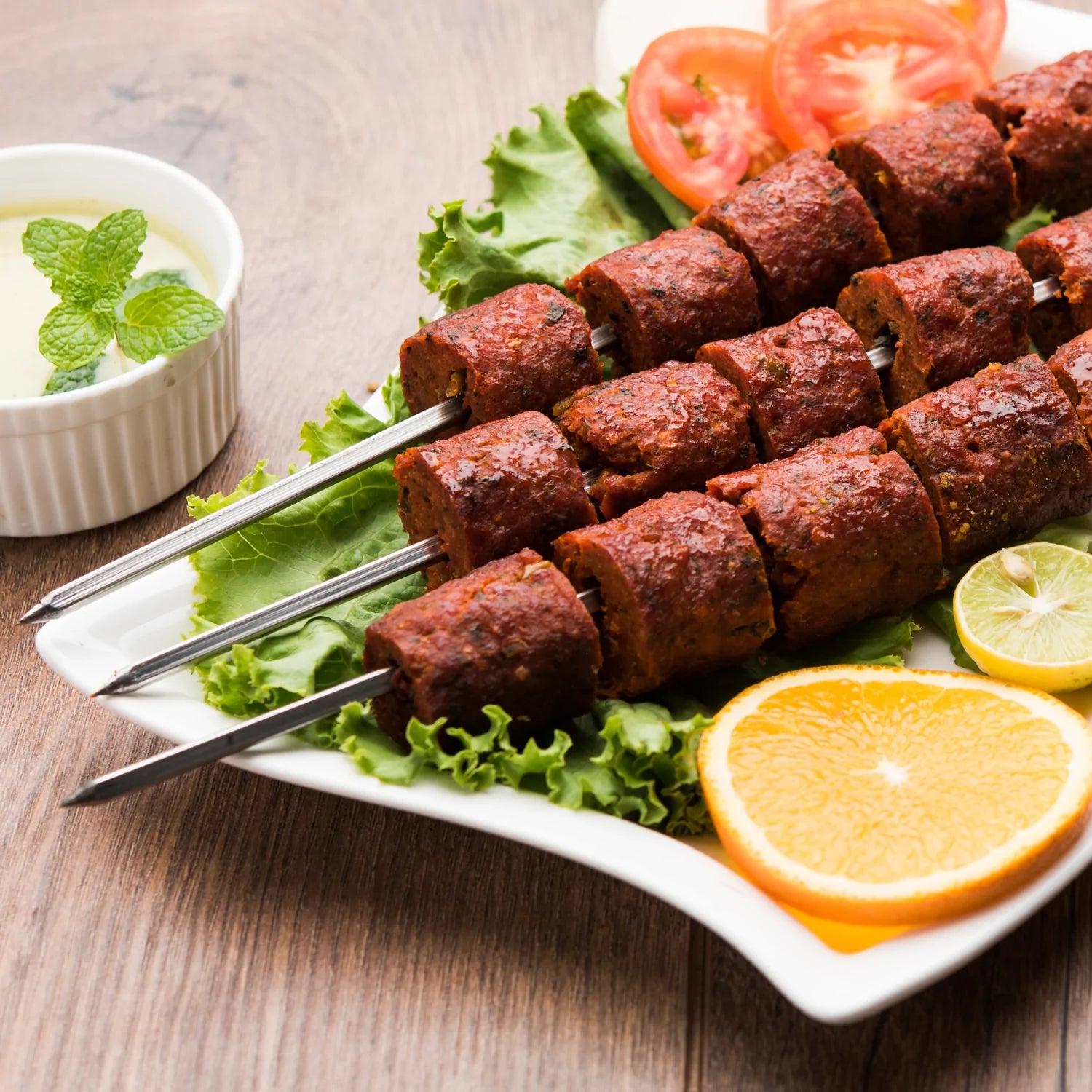 7099 Non Bending Reusable Long Wooden Thick Handle BBQ Grill Paneer Tikka Kebab Seekh Barbeque Skewers. DeoDap 7099 Non Bending Reusable Long Wooden Thick Handle BBQ Grill Paneer Tikka Kebab Seekh Barbeque Skewers. DeoDap